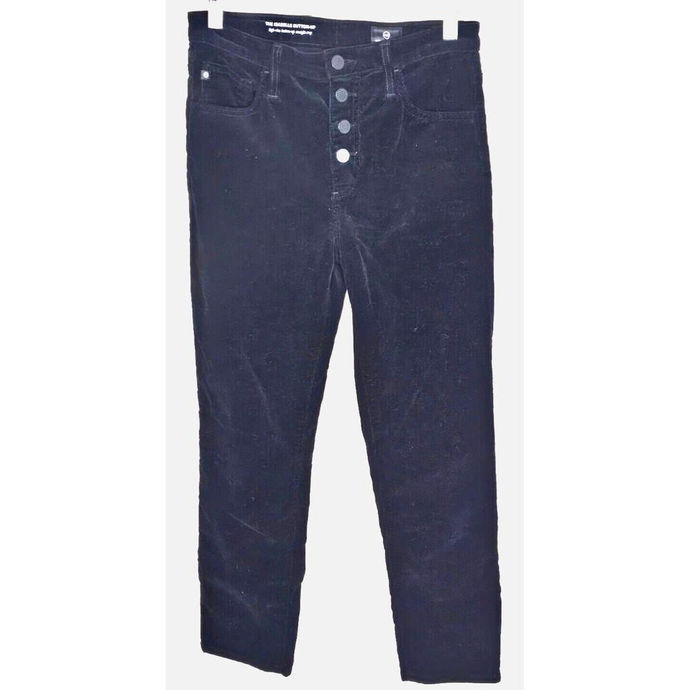 Agolde Isabelle Button-Up High-Rise Straight Crop Jeans, Black, Size 27R"